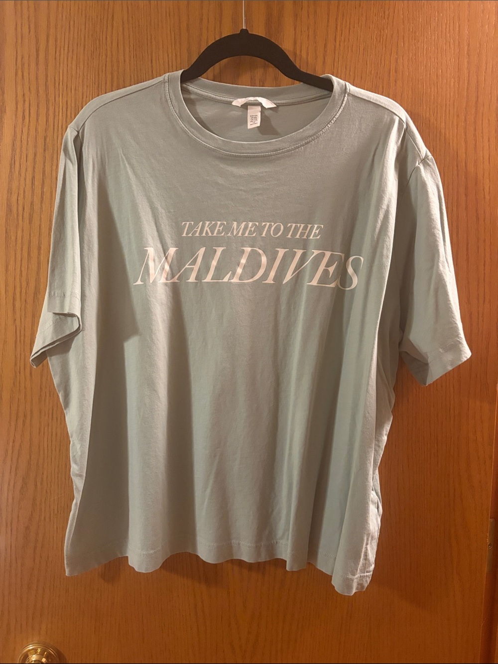 H&M Light Sage 'Take Me to the Maldives' Short Sleeve Tee